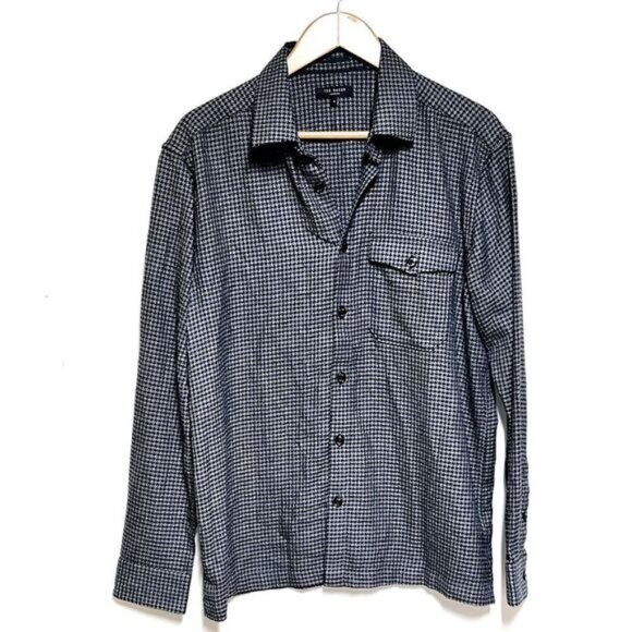 NWOT Ted Baker London Dekker Houndstooth Button Front Shirt Sz 4 L - Picture 4 of 10